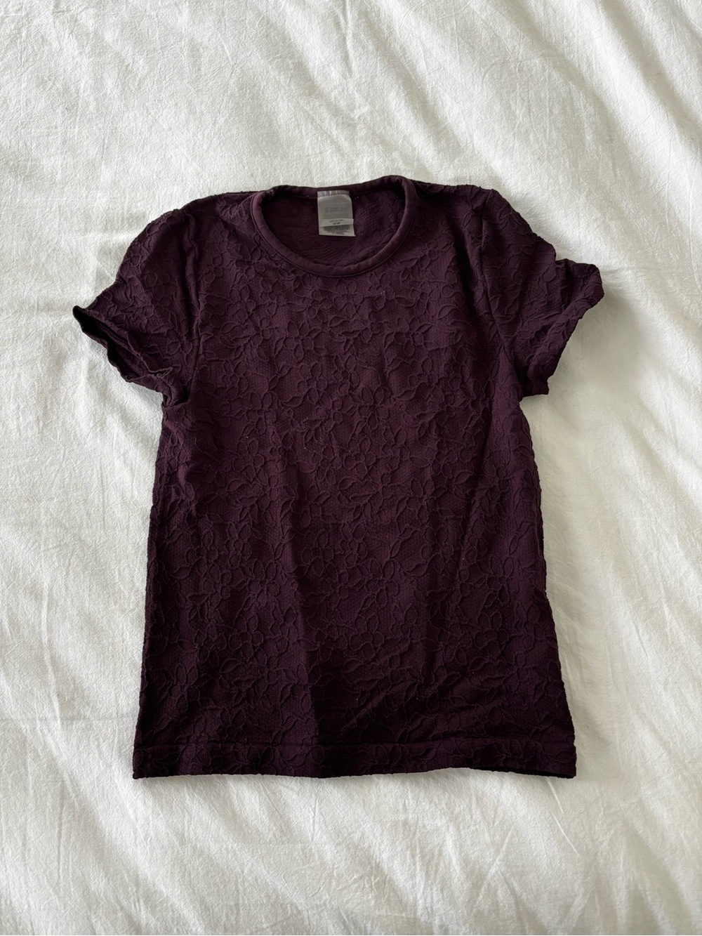 Sunday Best Short Sleeve Lace Tee - Plum